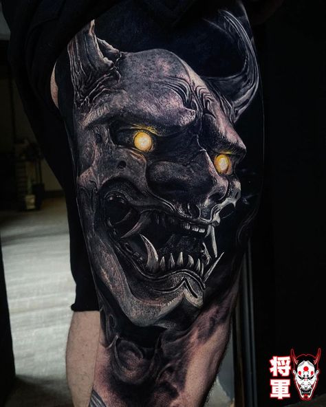 Hannya Maske Tattoo, Mascara Hannya, Tato Irezumi, Hannya Maske, Japanese Oni Mask, Oni Mask Tattoo, Oni Tattoo, Hannya Mask Tattoo, Samurai Tattoo Design