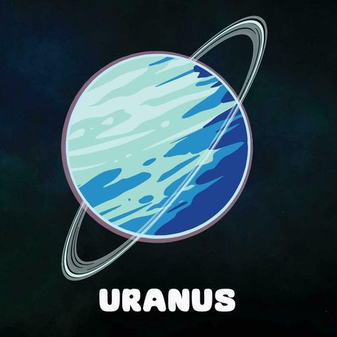 Uranus Planet Aesthetic, Uranus Drawing, Planets Aesthetic Drawing, Planet Aesthetic, Uranus Planet, Planet Drawing, Drawing Vector, Valentine Photography, So Creative