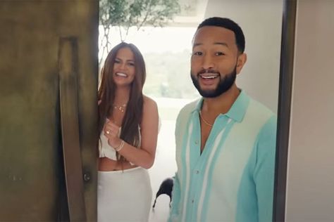 John Legend and Chrissy Teigen Show Off Their 'Magical' Beverly Hills Family Home — See Inside! Swinging Couch, Chrissy Teigen Recipes, John Legend And Chrissy Teigen, The September Issue, September Fashion, Victorian Couple, Voice Coach, Beverly Hills Houses, Earthy Color Palette