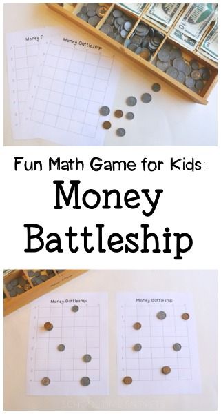 Money Math Games, Money Games For Kids, Math Games Middle School, Games Kindergarten, Algebra Math, Games Preschool, Kids Counting, Battleship Game, Teaching Money