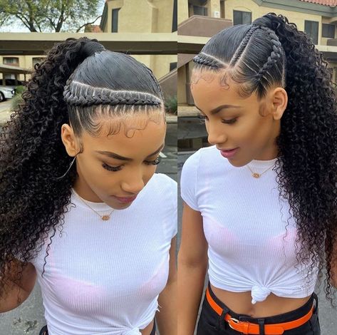 Jerry Curl Hair, Long Ponytail Hairstyles, Sleek Ponytail Hairstyles, Weave Ponytail, Black Ponytail Hairstyles, African Hair Braiding Styles, Afrikaanse Mode, Braided Ponytail Hairstyles, Natural Hair Styles Easy