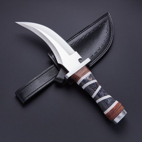 RaB Cutlery - D2 Steel & Damascus Knives - Touch of Modern Damascus Knives, D2 Steel, Damascus Knife, Knife Design, Bowie Knife, Tool Steel, Leather Sheath, Damascus Steel, Folding Knives