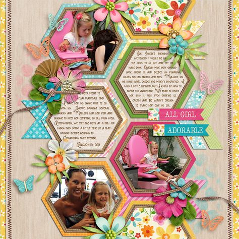 love!!- Scrapbook.com Spring Scrapbook Layouts, Scrapbook Journal Ideas, Journaling Templates, Spring Scrapbook, Colorful Scrapbook, Quilt Layouts, Scrapbook Themes, Scrapbook Planning, Scrapbook Journaling