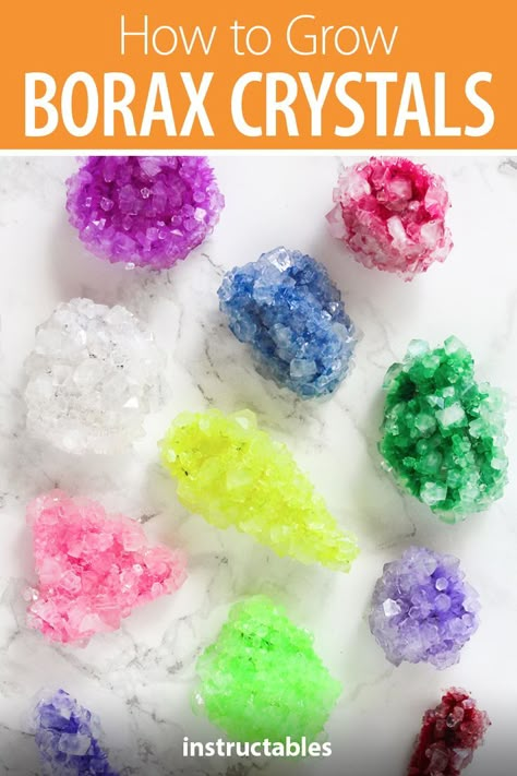 Make Crystals, Borax Crystals, Babysitting Crafts, Pipe Cleaners, Crystal Crafts, Diy Crystals, Camping Crafts, Crafts Kids, Crafts For Girls