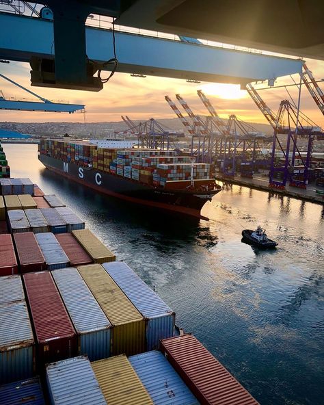 Port of Los Angeles on Instagram: “A view from the top: A tugboat guides a ship through the Pier 300/400 channel at the Port of Los Angeles. Photo by @mr.goodlife1974.…” Ship Captain Aesthetic, Port Aesthetic, A View From The Top, Ship Port, San Pedro California, Independence Day Drawing, Shipping Design, The Legend Of Sleepy Hollow, Storyboard Template