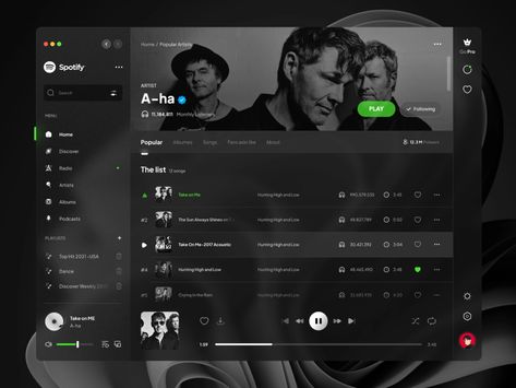 Spotify Redesign, Website Menu Design, Ace Design, Finance Dashboard, Custom Dashboard, Website Menu, Ui Design Website, Dashboard Ui, Webpage Design