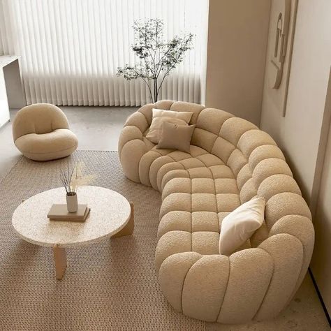 Angle Sofa, Sofa Puff, Circle Sofa, Round Couch, L Shaped Sofa Designs, Furniture Rental, Rental Business, Mediterranean Home Decor, Velvet Couch