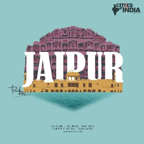 Jaipur Typography by Param Datta Jaipur Highlight Cover Instagram, Jaipur Logo, Jaipur Illustration, Jaipur Wallpaper, Indian Branding, Jaipur Diaries, Location Logo, Tile Logo, Shape Illustration