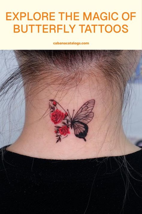 Butterfly tattoos are often chosen for their symbolic significance of transformation, beauty, and freedom. In this collection, we have curated a uniqu... Cardinal And Butterfly Tattoo, Yellow Butterfly Tattoo, Thigh Garter Tattoo, White Butterfly Tattoo, Cute Shoulder Tattoos, Purple Butterfly Tattoo, Black Butterfly Tattoo, Front Shoulder Tattoos, Blue Butterfly Tattoo