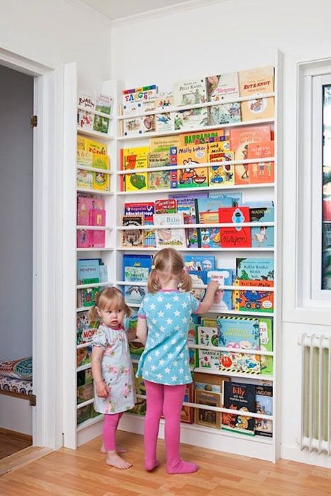 8 Clever Ways To Display Your Child's Books | Handmade Charlotte Kids Book Storage, Diy Toy Storage, Wall Mounted Bookshelves, Handmade Charlotte, Playroom Storage, Playroom Organization, Corner Storage, Book Storage, Book Display