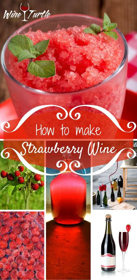 Strawberry Wine Recipe, Making Wine At Home, Wine Making Recipes, Homemade Wine Recipes, Peach Wine, Homemade Alcohol, Wine Recipe, Best Red Wine, Strawberry Wine