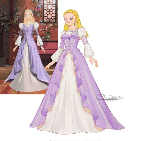 Princess Dress Drawing, Barbie Rapunzel, Rapunzel Cosplay, Barbie Books, Barbie Drawing, Fashion Illustrations Techniques, Disney Princess Fashion, Barbie Images, Vintage Prom