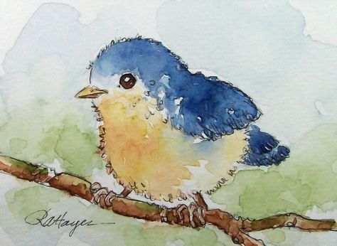 Watercolor Bird Paintings (2) Blue Bird Art, Parrot Painting, Bird Watercolor Paintings, Watercolor Paintings For Beginners, Diy Watercolor Painting, Watercolor Paintings Easy, Cat Air, Watercolor Art Lessons, Easy Watercolor