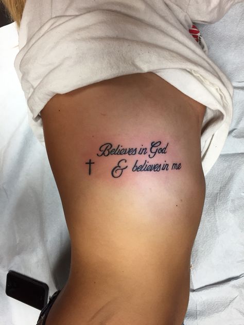 Believe In God Tattoo, God Tattoos, Believe In God, God Loves Me, Small Tattoos, I Tattoo, Tattoo Quotes, Tatting, Piercings