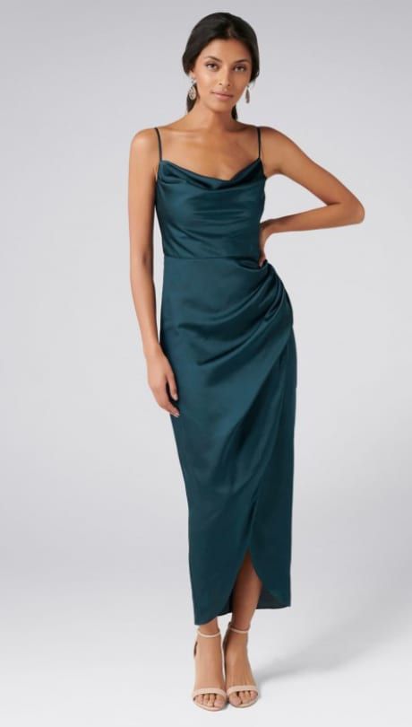 Green Ever New dress, $200. #TheKit #Bridesmaid #Dress #Wedding #Color #Style #Green Forever New Dress, Cowl Neck Midi Dress, Affordable Bridesmaid Dresses, Fashion Forever, Cowl Neck Dress, Forever New, Petite Fashion, Womens Midi Dresses, Womens Fashion Casual