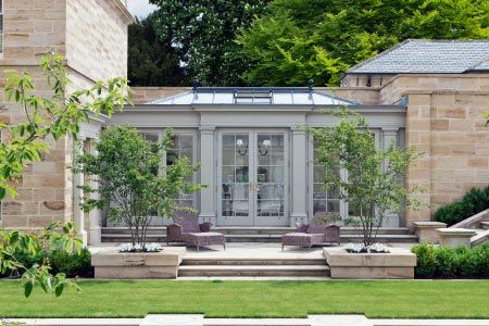 Manicured Garden, Orangery Extension, Conservatory Design, Garden Houses, Room Extensions, Glass Extension, Georgian Homes, Sunrooms, House Extensions