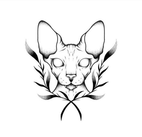 Tattoo Sketch Book, Sphynx Cat Tattoo, Tattoo Easy, Chat Sphynx, Goth Tattoo, Cat Tattoo Designs, Cat Tattoos, Tattoo Portfolio, Wedding Tattoos