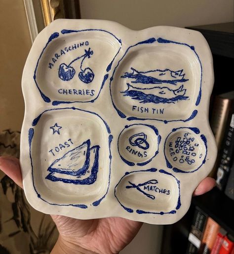 Ceramic Snack Plate, Ceramic Cheese Plate, Petroglyph Ideas, Honey Goat Cheese, Whipped Honey, Raspberry Preserves, Clay Magnets, Ceramic Incense Holder, Over The Garden Wall