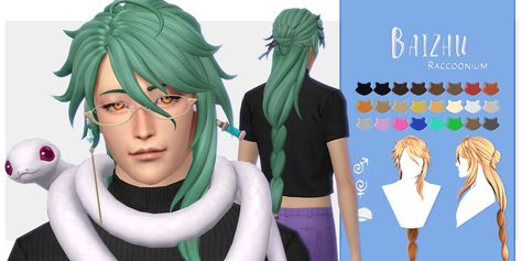 Maxis Match Hair, Sims 4 Sims, Sims 4 Tattoos, Sims 4 Traits, Mod Hair, Ombre Braid, 4 Braids, Braid Accessories, Sims 4 Anime