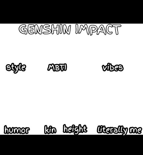 Genshin Kin Template by me Ship Check Template, Genshin Impact Template, Kin Template, Genshin Kin, Genshin Template, Check Template, Genshin Characters, Literally Me, Mbti