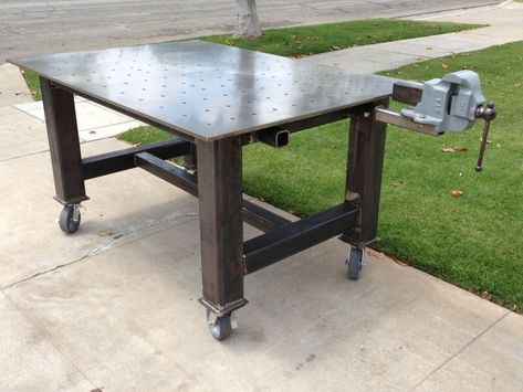 Fab table build. - Pirate4x4.Com : 4x4 and Off-Road Forum Welding Bench, Shielded Metal Arc Welding, Welding Tables, Welding Shop, Welding Cart, Bench Ideas, Welding Table, Welding Equipment, Metal Welding