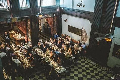 15 Relaxed Restaurant Weddings That Will Make You Want to Have One (Plus Some Great Advice for When You Do) Small Bar Wedding, Chic Restaurant Wedding, Cafe Wedding Reception, Wedding Ceremony Restaurant, Wedding In Restaurant Ideas, Intimate Wedding Restaurant, Steakhouse Wedding Reception, Bar Reception, Wedding At A Restaurant