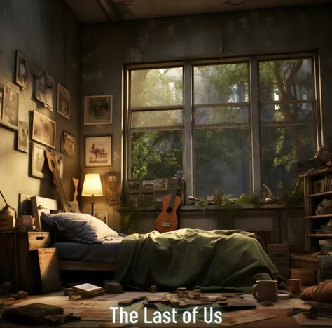 The Last Of Us Bedroom, The Last Of Us Room, Room Idea, Last Of Us, Aesthetic Bedroom, Dorm Room, Room Ideas, Concept Art, Collage