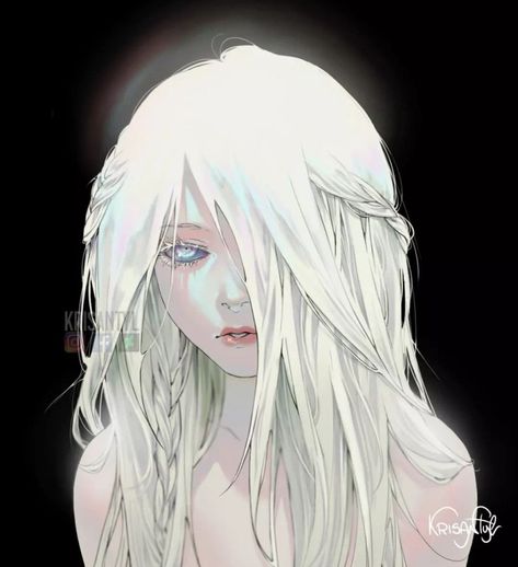 Albino Girl, Long White Hair, Anime Reccomendations, Motivational Art, Illustration Girl, Dreamy Art, Cute Profile Pictures, White Hair, Character Design Inspiration