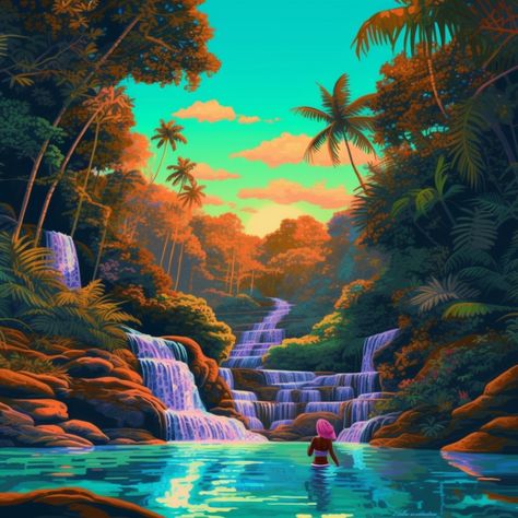 Jamaican Waterfalls. Under Water Painting, Under Water, Water Painting, Jamaica, The Heat, Heat, Water, Quick Saves