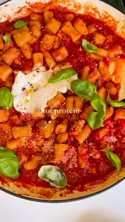 Vegan Recipe | TOFU GNOCCHI PLANT PROTEIN EPIV: Protein per portion gr30 By @Gigi_goes_vegan INGREDIENTS: GNOCCHI 300gr tofu, drained from its water but… | Instagram Vegan Gnocchi Sauce, Gigi Goes Vegan, High Protein Gnocchi Recipe, Tofu Gnocchi Recipes, Tofu Gnocchi, Cauliflower Gnocchi Recipe Vegan, Creamy Vegan Gnocchi, Tofu Sauce, Italian Tomato Sauce