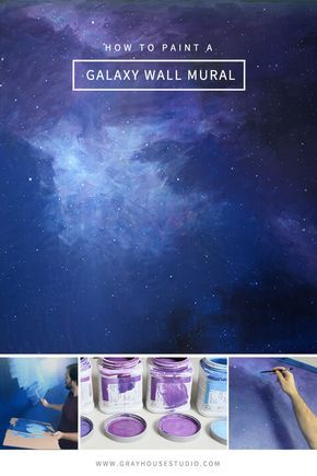 How to Paint a Galaxy Wall Mural for a Spaceship Themed Playroom Diy Galaxie, Galaxy Wall Mural, Paint Galaxy, Galaxy Bedroom, Galaxy Room, Wall Murals Diy, Space Themed Room, Diy Galaxy, Diy Wall Painting