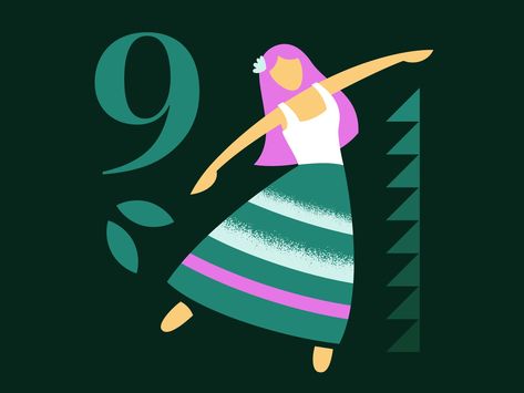 View on Dribbble Nine Ladies Dancing, Ladies Dancing, Apple Picking, Graphic Elements, Bunting Banner, Silver Spring, 12 Days Of Christmas, Show And Tell, 12 Days