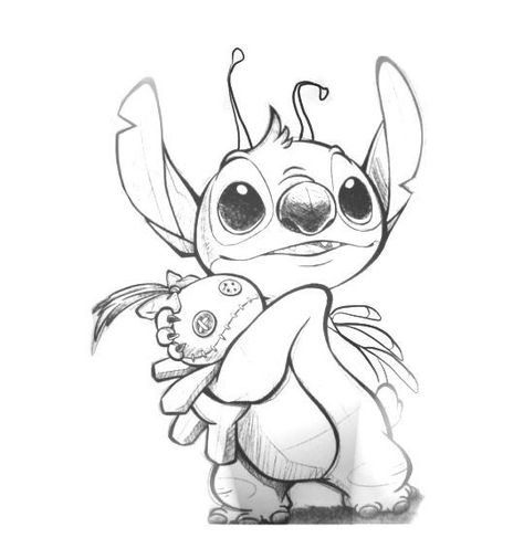 Disney Tattoo Designs Drawings, Stitch Sketch Drawings, Disney Tattoo Drawings, Stitch Disney Drawing, Sketching For Beginners, Sketches For Beginners, Disney Stitch Tattoo, Easy Sketches For Beginners, Sketch Disney