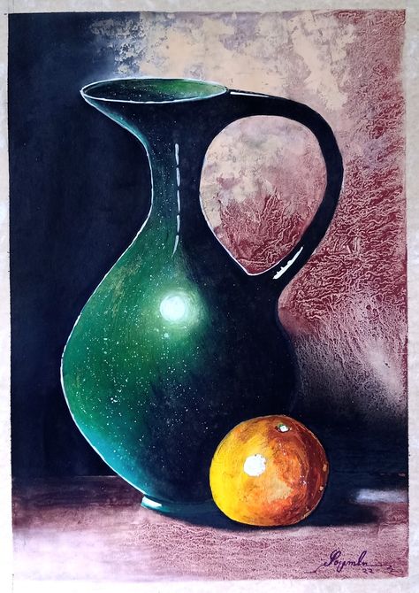 Watercolor,Oil Pastel and Acrylic Still Life Pastel Drawing, Oil Pastel Still Life, Paintings Nature, Painting Journal, Still Life Pictures, Pencil Drawings For Beginners, Watercolor Paintings Nature, Pastel Artwork, Calligraphy Art Print