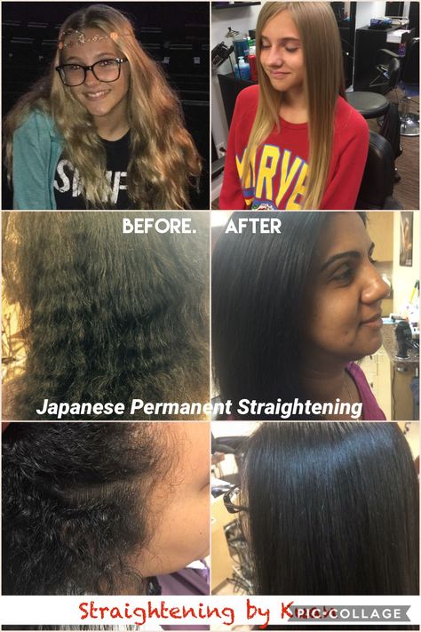 Japanese Permanent Straightening by Kuan How To Permanently Straighten Hair, Hair Straightening Shampoo, Japanese Permanent Hair Straightening, Hair Straightening Serum, Permanent Straightening, Straightening Curly Hair, Change Hair, Frizz Free, Textured Hair