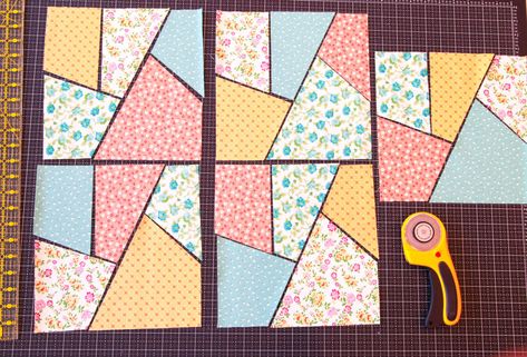 Crazy Quilt with Lori Holt! – Riley Blake Designs Crazy Quilt Patterns Free, Crazy Quilt Patterns, Crazy Quilt Tutorials How To Make, Crazy Quilt Placemats, Crazy Quilts For Beginners, Crazy Patchwork Ideas, Stack And Slash Quilt Pattern, Lori Holt Free Patterns, Lori Holt