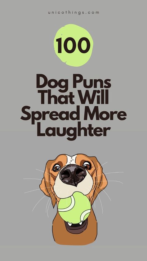 Unleash the laughter with these funny and hilarious dog puns that will have you wagging your tail with joy. #DogPuns #Puns #WoofyJokes #DoggyJokes #DogComedy #DogLovers Dog Puns, Witty Comebacks, Double Entendre, More Laughter, Smile On, Brighten Your Day, Puns, A Smile, Dog Lovers