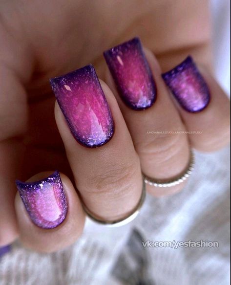 Purple And Turquoise Nails, Nails Ombré, Purple Glitter Nails, Fancy Nail Art, Acrylic Nails At Home, Turquoise Nails, Pink Gel Nails, Fancy Nails Designs, Dope Nail Designs