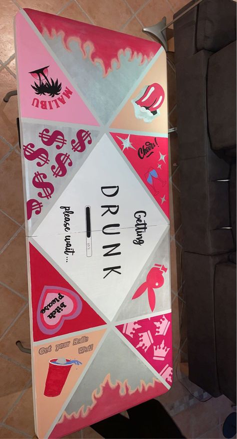 Pink Beer Pong Table, Pink Beer Pong, Beer Pong Table Diy, Beer Pong Tables, Pong Table, Table Diy, Beer Pong, Getting Drunk, Diy Table