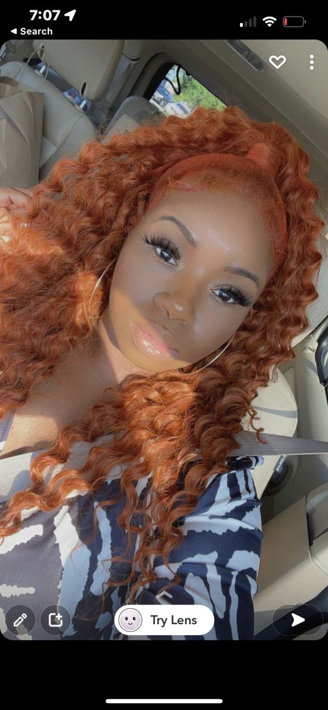 Half Up Half Down Ginger Hair, Ginger Hair Styles On Black Women, Ginger Half Up Half Down, Summer Fall Hair, Ginger Black Women, Black Women Magic, Hair Color Copper, Copper Ginger, Curly Half Up Half Down