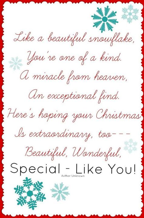 Snowflake Poem, Christmas Card Verses, Card Verses, Christmas Verses, Christmas Card Sayings, Christmas Card Messages, Primary Chorister, Christmas Sayings, Encouraging Thoughts