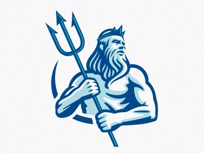 Atlantis Poseidon Drawing, Poseidon Tattoo, Beard Logo, Logo Club, Sports Logo Inspiration, Sport Logo Design, Gym Logo, Sports Logo Design, Logo Luxury