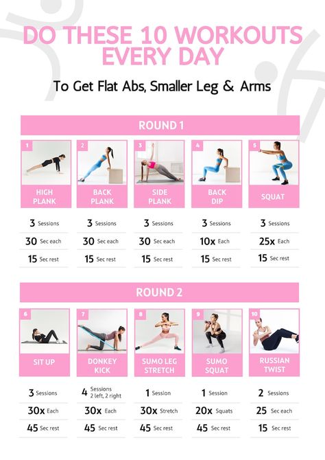 Daily Workout Template - Etsy Thailand 5 Day Workout Plan For Women, Flat Waist Workout, Everyday Workout Routine At Home, Wall Pilates Exercises Free Printable, Curvy Waist Workout, Daily Workout Plan At Home, Simple Ab Workout, Workout Plans For Women, Beginner Workout Schedule