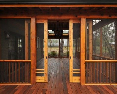 Screen Porch Panels, Screened In Porch Diy, Diy Screen Door, Screened Porch Designs, Sliding Screen Doors, Backyard Patio Deck, Building A Porch, Patio Deck Designs, Porch Doors