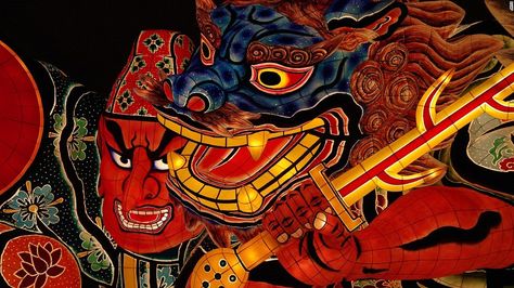 At this famous festival, fantastical warrior dolls and beasts are illuminated atop giant, multistory floats as musicians and haneto dancers pack the streets. Nebuta Matsuri, Matsuri Festival, Japan Tourism, Cultural Dance, Japanese Festival, Aomori, Tourism Website, Collage Illustration, Art Japonais