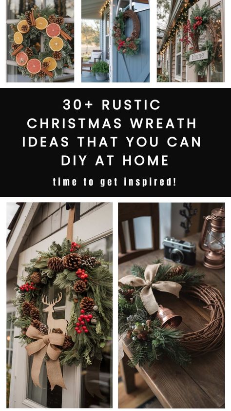 Are you looking to add a rustic wreath to your Christmas decor this year? I’ve got you covered with 30+ beautiful, easy-to-make rustic Chiristmas wreath ideas that will bring a cozy, natural vibe to your home. Simple Rustic Wreath, Natural Christmas Wreath Ideas, Deer Antler Wreaths, Twig Christmas Wreath, Wood Christmas Reef, Recycled Christmas Wreath Ideas, Trending Wreaths 2024, Christmas Wreath Rustic, Live Christmas Wreaths Diy