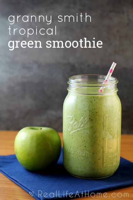 Smoothie Apple, Liquid Meals, Tropical Green Smoothie, College Cooking, Green Smoothie Challenge, Fruit Juice Recipes, Keto Smoothie, Green Smoothie Recipe, Granny Smith Apple