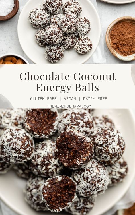 Almond Joy Bites, Power Bites, Coconut Energy Balls, Vegan Energy Balls, Energy Balls Healthy, Protein Balls Recipes, Energy Ball Recipe, Coconut Chocolate, Healthy Vegan Desserts