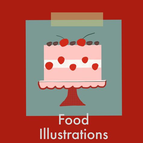 @valtanart Cake Illust, Strawberry Drawing, Abstract Wallpaper Design, Classic Book, Paper Crafts Cards, Food Illustrations, Classic Books, Abstract Wallpaper, Editorial Design