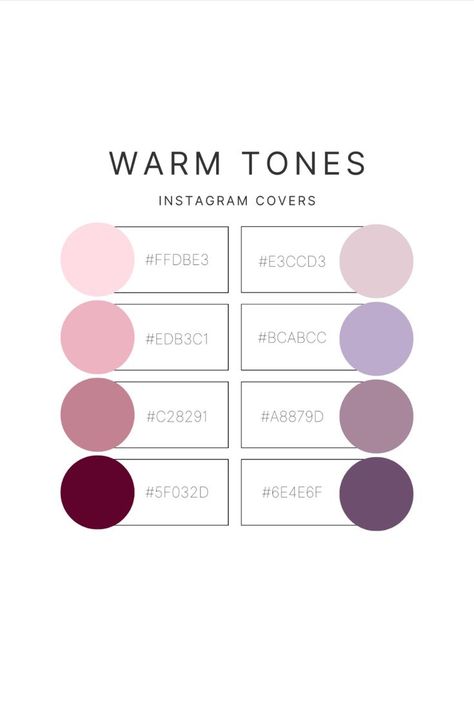 Color palette for Instagram cover; warm tone color palette; best color palette for warm tones; warm tones pinks and purples color palette for posting on social media--Instagram, Facebook, TikTok; with hex number codes Neutral Color Palette Numbers, Mauve Color Palette Hex Codes, Goodnotes Color Hex Codes, Color Combos Hex Codes, Purple Hex Codes Colour Palettes, Red Colour Palette Hex Codes, 12 Color Palette Hex Codes, February Color Palette Hex Codes, Hex Number Color Palette